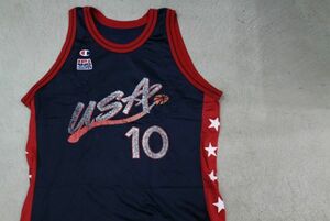 【古着GAME TOPS CHAMPION USA BASKETBALLタンクトップ紺48】チャンピオンバスケットボールアメリカ代表MILLER10LASTDANCE
