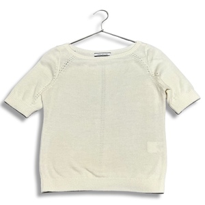 FOXEY NEW YORK COLLECTION フォクシーニューヨーク CROP PULLOVER 半袖 ニット カットソー 346886 ホワイト size 40 レディース