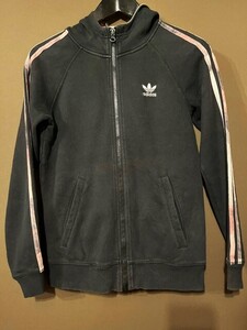 【セール!!】★USA古着★adidas アディダス★ジップパーカー 黒★S～Mサイズくらい