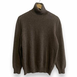 美品 FEDELI フェデーリ DERBY PERSIA ML CASHMERE カシミヤ100％ 長袖 タートルネック ニット セーター 48 ブラウン