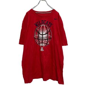 NIKE 半袖 プリントTシャツ 2XL レッド ナイキ ビッグサイズ クルーネック WILDCATS古着卸 アメリカ仕入 a608-5963