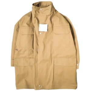 新品 HED MAYNER ヘドメイナー 22AW イタリア製 WATERPROOF RAGLAN PARKA オーバーサイズコート HM00O35 XS CAMEL＆GREEN 定価201,300円