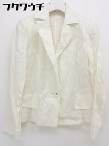 ◇ TRUSSARDI トラサルディ リネン100% 長袖 テーラードジャケット サイズ36 ホワイト系 レディース