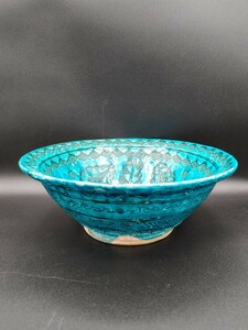 ペルシャ陶器○青釉鉢