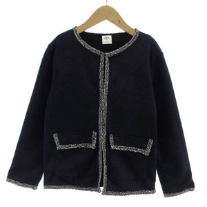 ザラ ZARA KIDS ジャケット フォーマル ノーカラー 切替え ネイビー 紺 ブルー 青 ホワイト 白 152 キッズ