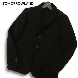 TOMORROWLAND トゥモローランド 秋冬 ウール100％★ ニット ジャケット Sz.46　メンズ 黒　C4T08077_9#N