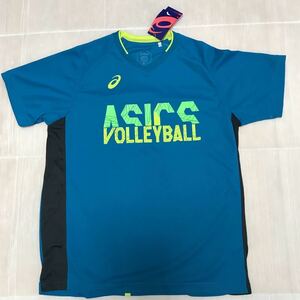 送料無料 新品 asics アシックス プラクティス 半袖Tシャツ XL ターキッシュタイル volleyball