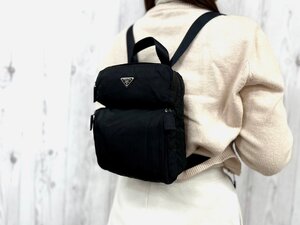 極美品 PRADA プラダ テスート リュックサック バッグ ナイロン 黒 78921Y