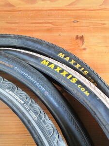 送料無料! OLD MTB 26インチの細いスリックタイヤまとめてMAXXIS×2 MICHELIN Continental Panaracer 計5本　ピスト