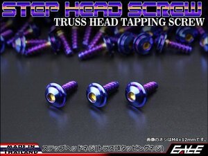 M5×16mm ステップヘッドネジ タッピングネジ ステンレス 削り出し トラス頭 カウルやパネルなどに 焼チタンカラー TC0043