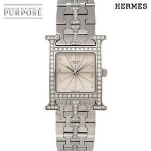 エルメス HERMES Hウォッチ HH1 230 ダイヤ ベゼル ブレス レディース 腕時計 シルバー クォーツ ウォッチ H Watch 90258880