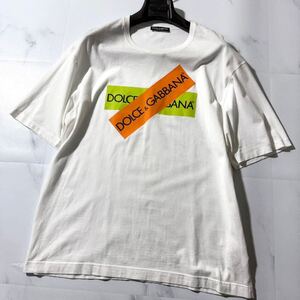 別格ラグジュアリー!!!世界最高峰!!!【DOLCE&GABBANA ドルチェ&ガッバーナ】豪華ロゴテープ!!! Tシャツ 50 XL プリント 半袖