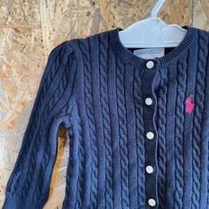 [KWT5095] RALPH LAUREN 長袖カーディガン キッズ ネイビー 12M ポス