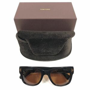 【トムフォード】基準内 TOM FORD サングラス T金具 TF 58 黒色系×茶色系 Cary メンズ レディース イタリア製 ケース 箱付き