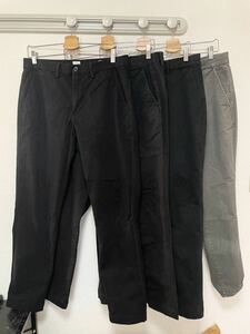 ★格安 現行 GAP 一番人気 チノパン 4本セット ブラック グレー ESSNTIAL KHAKI SLIM W32 L30 ストレッチ 美脚 アメカジ☆