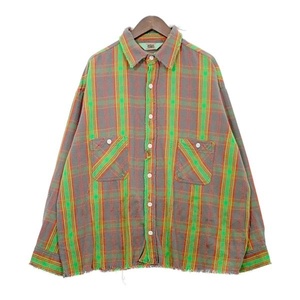 セントマイケル DT_FRNNL SHIRT チェック フランネルシャツ 長袖 ダメージ加工 新品同様 タグ有り SAINT MICHAEL トップス DM10709■