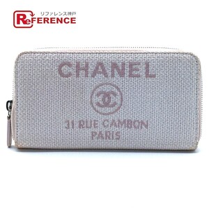 CHANEL シャネル クルーズライン ドーヴィル ラウンドファスナー 長財布（小銭入れあり） ツイード レディース ピンク系