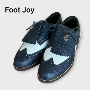 Foot Joy フット ジョイ ゴルフシューズ GREEN JOYS コンビレザー 未使用品 日本製 23.0cm ネイビー × ホワイト