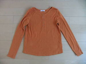 RELUME JOURNAL STANDARD 100%cotton orange ジャーナルスタンダード リブ ヘンリーネック 柿色 橙色