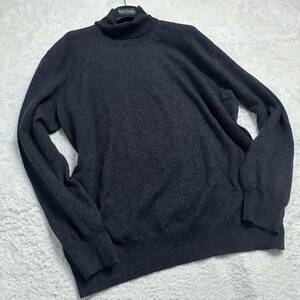 【極美品/超希少3XL】Ermenegildo Zegna エルメネジルドゼニア カシミヤ100% 編み込み ニット タートルネック イタリア製 肌触り 薄手 54