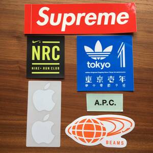 ステッカー 6枚セット supreme apple adidas nike beams シュプリーム アップル ナイキ ビームス 新品