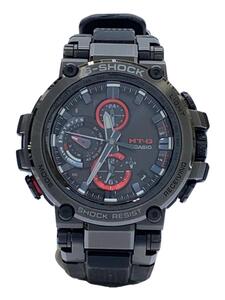 CASIO◆ソーラー腕時計・G-SHOCK/アナログ/ラバー/RED/BLK/SS