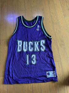 90s 当時物 USA製 チャンピオン グレン ロビンソン Glenn Robinson NBA Milwaukee Bucks バックスユニフォーム Champion JORDAN