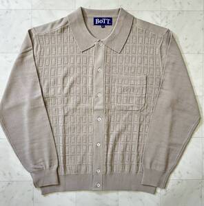 【極美品】BoTTボット【233BoTT16】Button Down Knit Polo ニット ポロシャツサイズ：Mベージュ