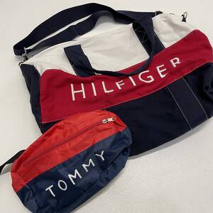 TOMMY HILFIGER ダッフルバッグ ナイロンショルダーバッグ 2個セット トミーヒルフィガー 中古 ウエスト ドラム 廃盤 まとめ売り