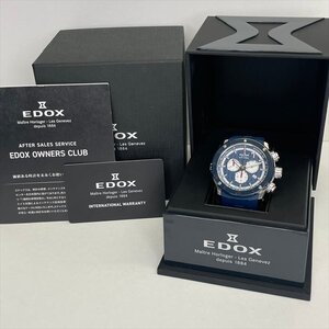 EDOX エドックス クロノオフショア1 クロノグラフ 10221-3BU9-BU1N9 メンズ腕時計 QZ クォーツ ダイバーズ ラバー 稼働品 箱/保証書 美品