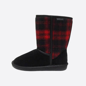 ★SALE★Minnetonka/ミネトンカ★チェック柄ムートンブーツ (Black/Red/6/23cm)