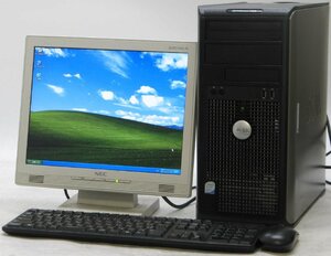 DELL Optiplex 755-E6550MT ■ 15インチ 液晶セット ■ Core2Duo-E6550/DVDROM/希少OS/動作確認済/WindowsXP デスクトップ