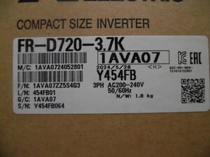 三菱電機 インバータ FREQROL FR-D720-3.7K 2024年5月28日製造 国内より落札当日発送可 未使用 新品 ６ヶ月保証