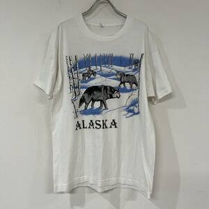 ビンテージ　80s　スクリーンスターズ　ALASKA　狼　動物　Ｔシャツ　220218