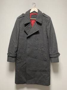 美品☆[HILFIGER COLLECTION] 定価12万 DOLBEL BREASTED COAT 千鳥柄 ダブルブレスト ウールコート S トミーヒルフィガー コレクション