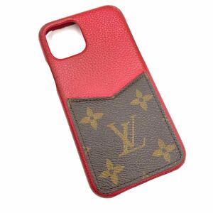 LOUIS VUITTON ルイヴィトン 11 pro iPhone スマホケース アイフォンケース モノグラム　PVC レッド　赤　系　シリアル有り KL958