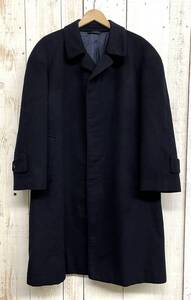 カシミヤ CASHMERE 100% ＊LUXURIOUS 日本製 ＊ステンカラーコート ジャケット ＊94-A5 size ＊ネイビー 上品 シック トラッド ウール生地