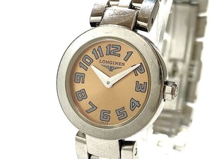 1円～ 売り切り 中古 電池交換済み LONGINES ロンジン ドルチェヴィータ L5.174.4 SS 2針 オレンジ系文字盤 レディース 腕 時計 クォーツ