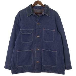 80年代 Wrangler ラングラー デニムカバーオール ワーク ブルー (メンズ 44) 中古 古着 A1643