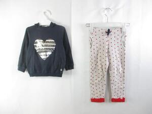 中古 プチバトー PETIT BATEAU チュールスカート スパンコールTシャツ ワンピース 5点 95cm キッズ