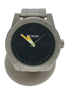 NIXON◆クォーツ腕時計/アナログ/ステンレス/BLK/SLV/A3461227-00