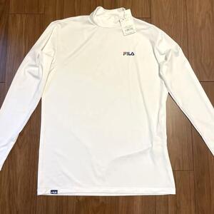 新品 FILA 長袖 ハイネック シャツ M 白 ホワイト フィラ アンダーシャツ インナー ゴルフ 即決