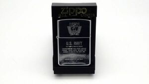 ●ジャンク 動作未確認 火花確認済み ZIPPO U.SNAVY USN ジッポ オイルライター 1992年製 シルバーカラー 喫煙具