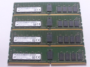 メモリ サーバーパソコン用 Micron DDR4-2933 (PC4-23400) ECC Registered 16GBx4枚 合計64GB 起動確認済です MTA18ASF2G72PZ-2G9E1TG