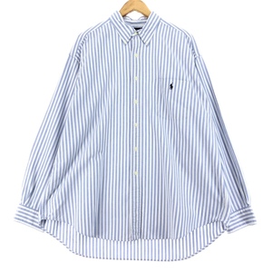 古着 ラルフローレン Ralph Lauren BIG SHIRT 長袖 ボタンダウンストライプシャツ メンズXL /eaa456248