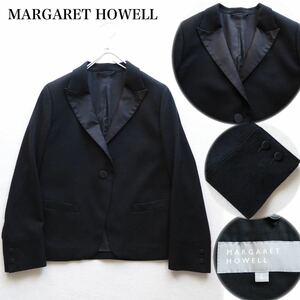 MARGARET HOWELL マーガレットハウエル テーラードジャケット タキシードジャケット シングルジャケット ウールジャケット レディース 黒