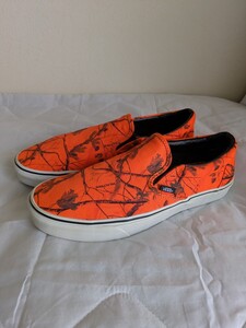 VANS　SLIP-ON　SNEAKER REALTREExORANGE / バンズスリッポン リアルツリー柄 xオレンジ/ JP29.0cm US11　全体的綺麗目　程度良