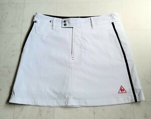 ●le coq sportif ルコックスポルティフ ゴルフコレクション大きめロゴバックプリントスカートキュロット サイズ１１ホワイト●