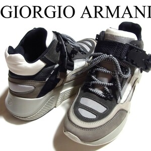 GIORGIO ARMANI ジョルジオアルマーニ レザー ダッドスニーカー UK6 X2X133 XM647