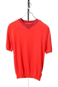 サカイ sacai Tシャツ 17SS クルーネック 半袖 コットン カシミヤ混 1 レッド 17-01255M /TK メンズ